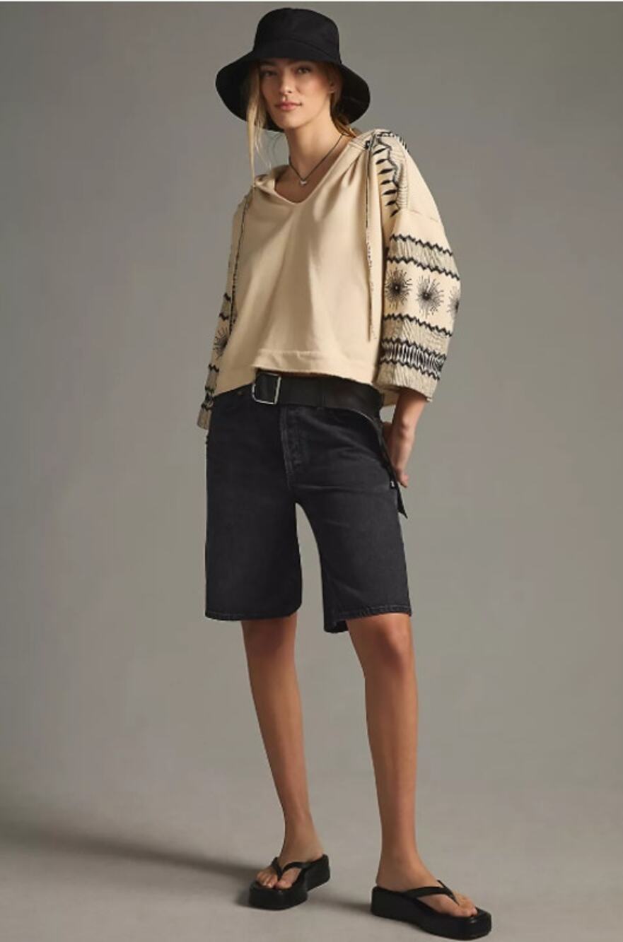 By Anthropologie Embroidered Hoodie Size Medium